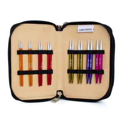 Set d'aiguilles circulaires COURTES en aluminium