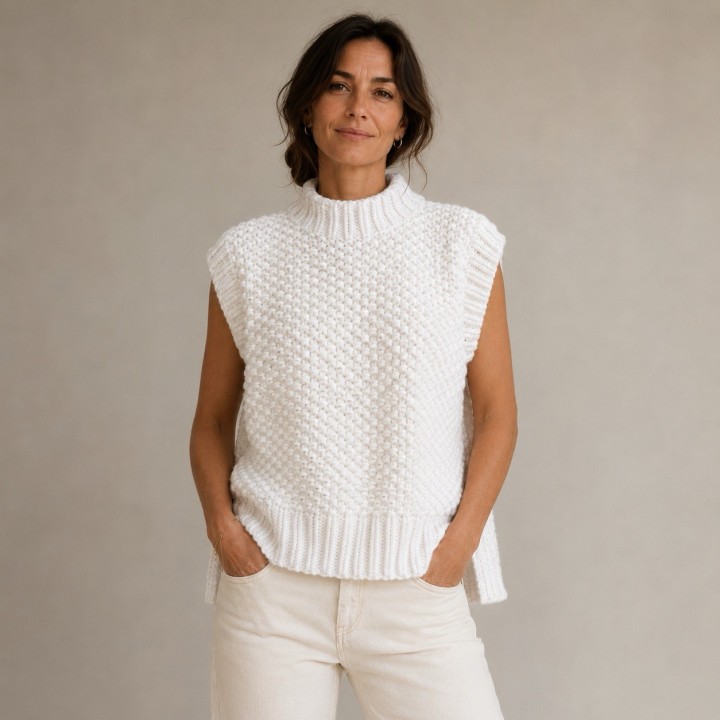 Pull sans manches Velour à tricoter – modèle | Baudilaine