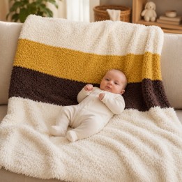 Manta de bebé para tricotar Petit Ours – Enxoval | Baudilaine
